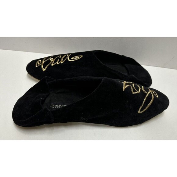Fragonard Parfumeur men size XL velours black babouches with gold embroidery - Picture 6 of 9